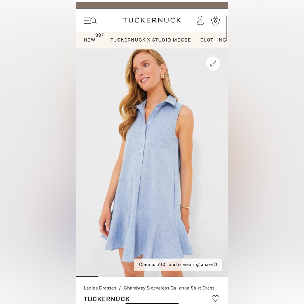 Tuckernuck Sleeveless Blue Button-Up Top